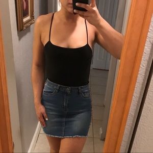 Black Thin Strap Bodysuit